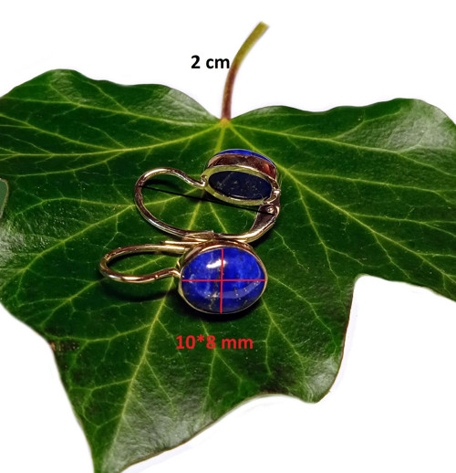 ZLATÉ náušnice EXTRA LAPIS LAZULI 10*8 — foto 3