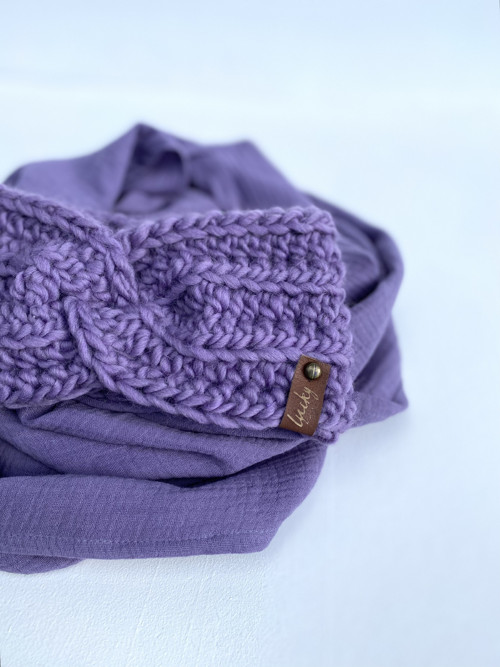 Fialový mušelínový šál " Violet" — foto 4