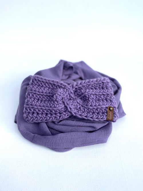 Fialový mušelínový šál " Violet" — foto 2