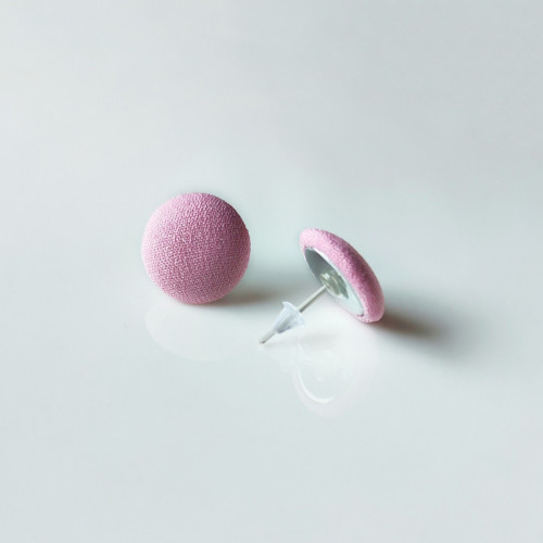 Růžové knoflíčky - Náušnice — foto 2