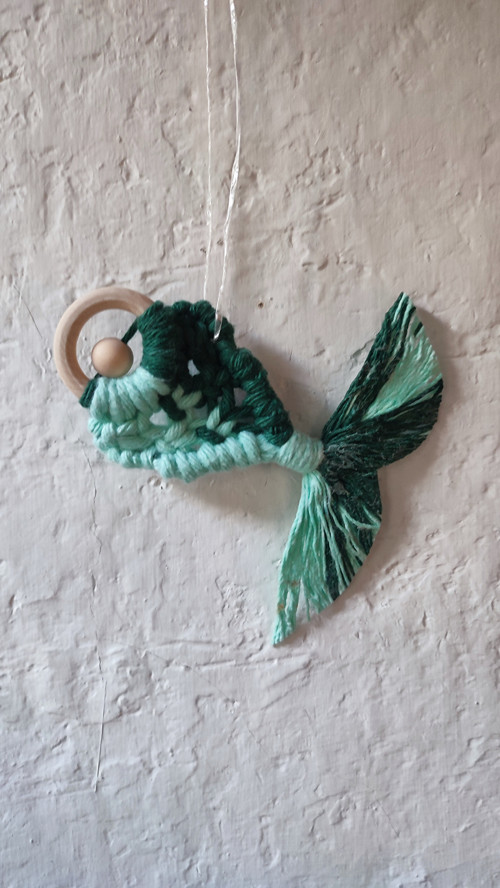 Macramé zeleno mint rybička kapřík — foto 2