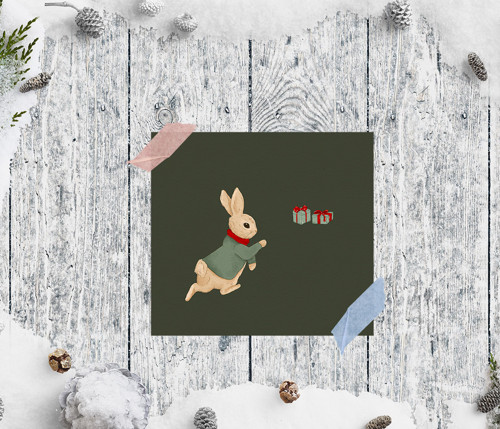 Přání Xmas Bunny With Gifts — foto 2