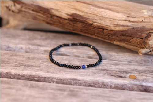 Tenký náramok - spinel a lapis lazuli — foto 3
