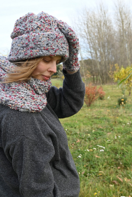 Čepice Pom Pom melir v šedé — foto 4