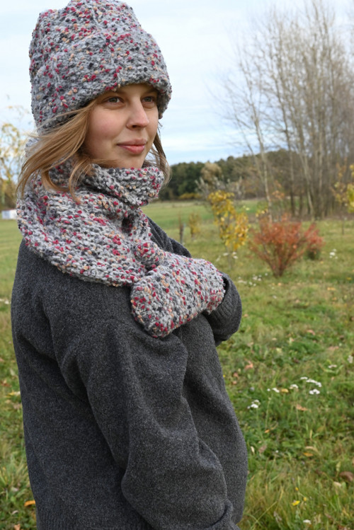 Čepice Pom Pom melir v šedé — foto 2