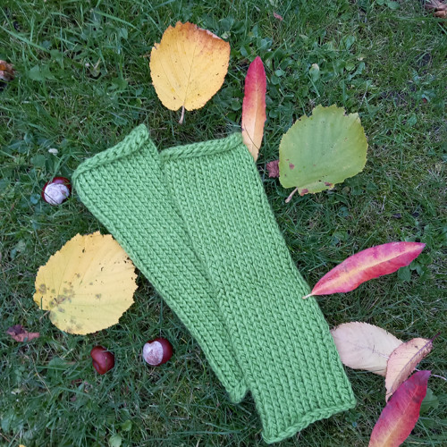 Pletené návleky - zelené — foto 2