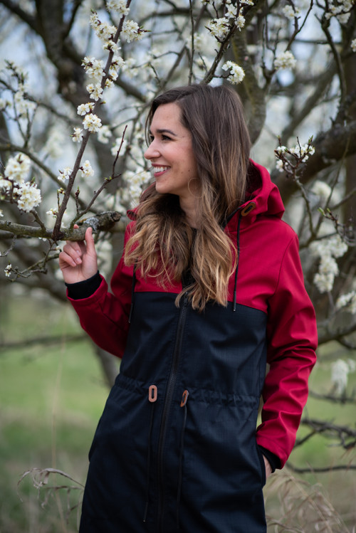 Softshellová parka s beránkem ČERVENÁ+černá Kombi — foto 3