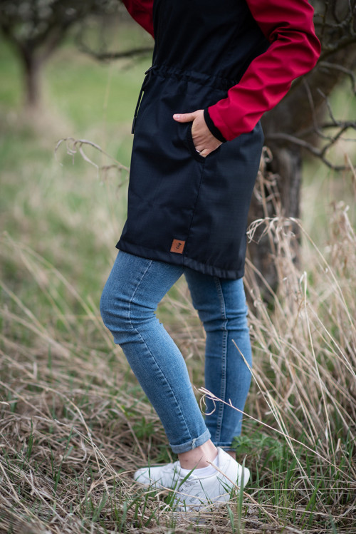 Softshellová parka s beránkem ČERVENÁ+černá Kombi — foto 4