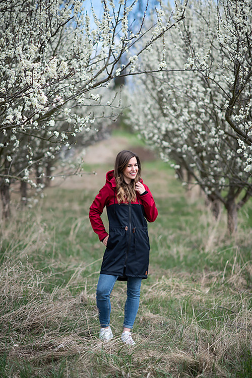 Softshellová parka s beránkem ČERVENÁ+černá Kombi — foto 6