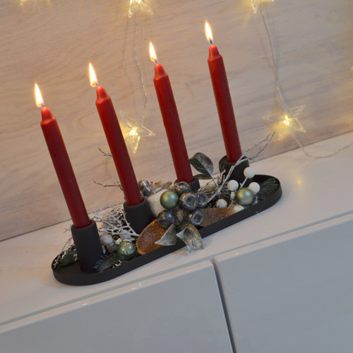 Moderní adventní svícen černý — foto 5