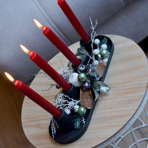 Moderní adventní svícen černý — foto 4