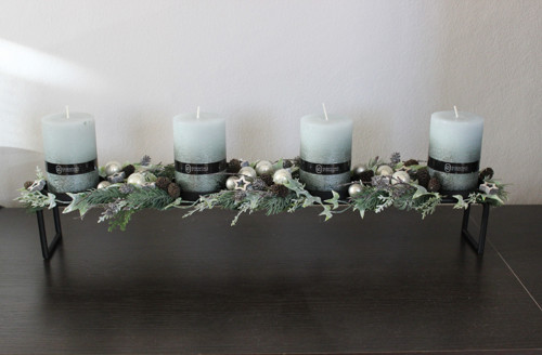 Maxi adventní svícen kovový do zelena — foto 6