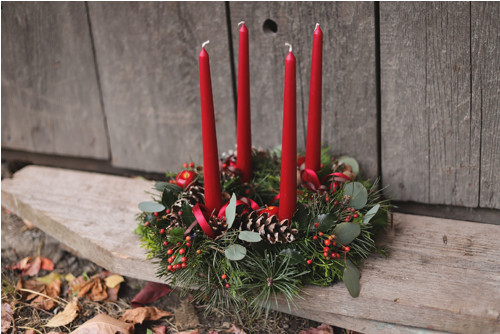 Adventní věneček červený — foto 2