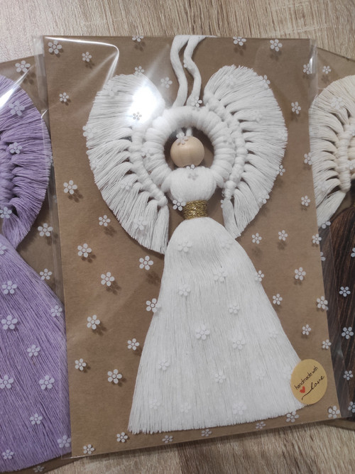 Macramé anděl - bílý — foto 2
