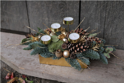 Adventní svícen zlatý — foto 2