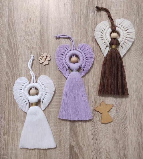 Macramé anděl - bílý — foto 3