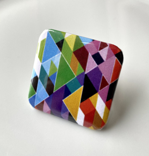 ORIGINÁLNÍ ČTVERCOVÝ PRSTEN geometrická abstrakce — foto 4