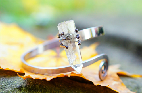 Nerezový náramek .... " Crystal finger " — foto 6