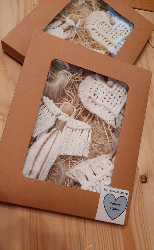Bílé vánoční macramé ozdoby Dárek 2 — foto 2