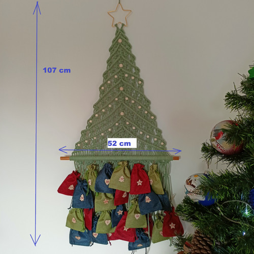 Adventní kalendář, vánoční stromeček, macramé — foto 2
