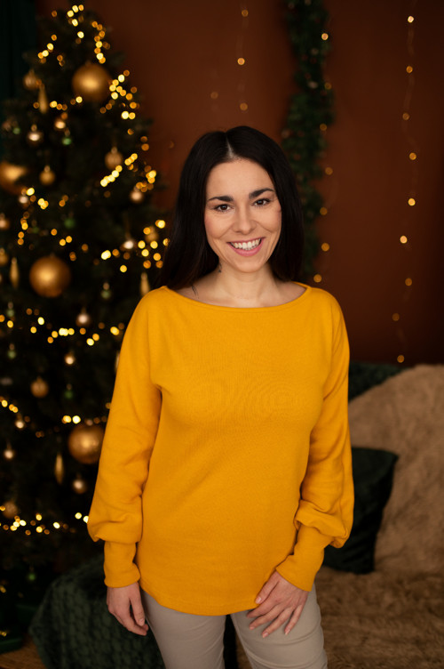 Svetrové triko - okrová — foto 2