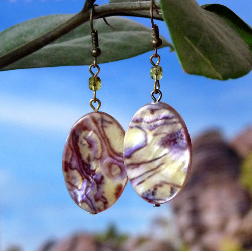Náušnice - hra barev (abalone shell) — foto 4