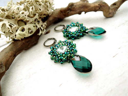 Náušnice Emerald diamonds Swarovski — foto 3