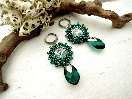 Náušnice Emerald diamonds Swarovski — foto 2