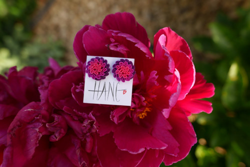 Náušnice Dark pink — foto 2