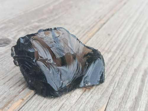 Obsidián kouřový, surový č.25 — foto 5