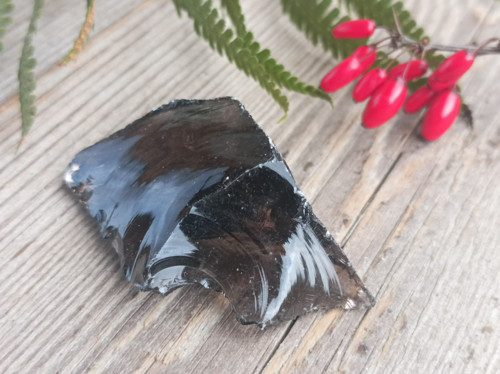 Obsidián kouřový, surový č. 26 — foto 3