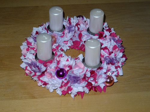 Adventní věnec bílo růžový — foto 2