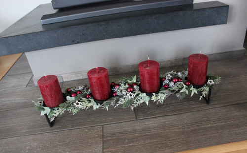 Maxi adventní svícen kovový do vínova — foto 4