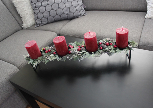 Maxi adventní svícen kovový do vínova — foto 3