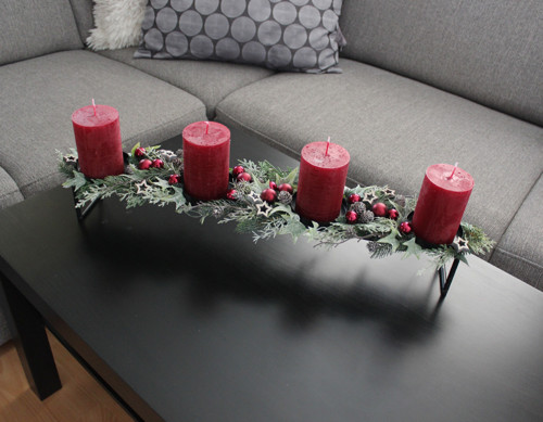 Maxi adventní svícen kovový do vínova — foto 2