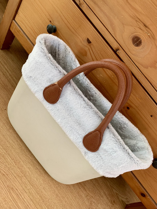 Kožešina kožíškový lem pro obag standard, šedý — foto 4