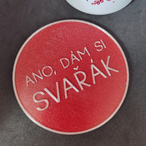 Vánoční podtácek "Svařák" (červený) — foto 2