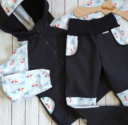 Softshellový komlet zimní - bunda +kalhoty černá — foto 4