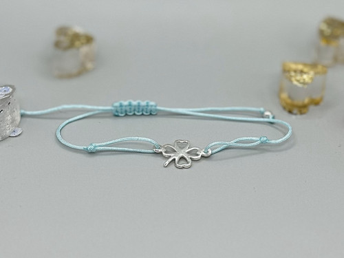 Minimalistický náramek - Clover leaf (sv. modrá) — foto 2