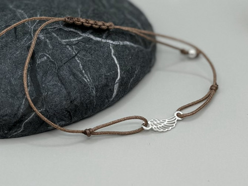 Minimalistický náramek - Angel wing (hnědá) — foto 4