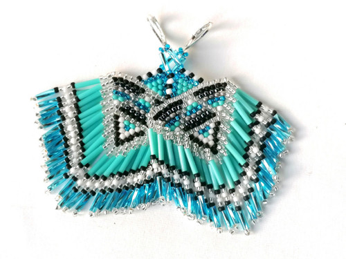 Turquoise Fringe Beaded Earrings — foto 6