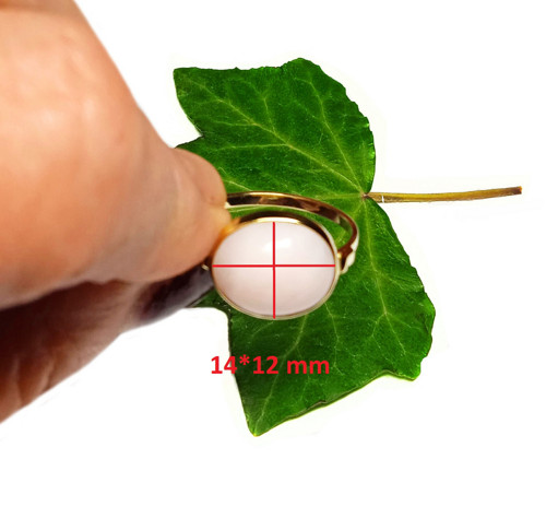 ZLATÝ prsten RÚŽOVÝ OPÁL 14*12 — foto 3