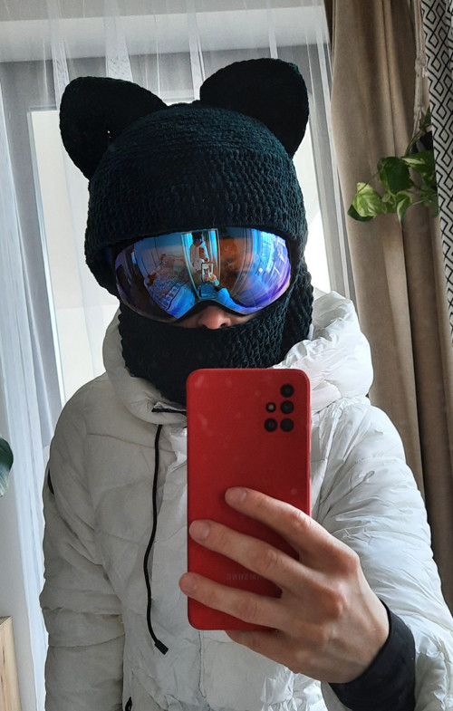 Háčkovaná lyžařská kukla s oušky. — foto 5