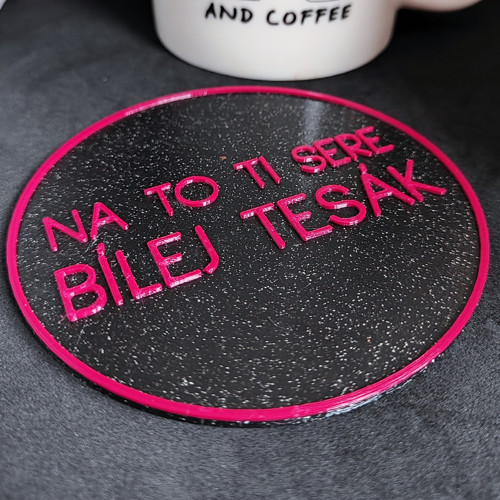 Podtácek "Bílej tesák" (černá + magenta) — foto 2
