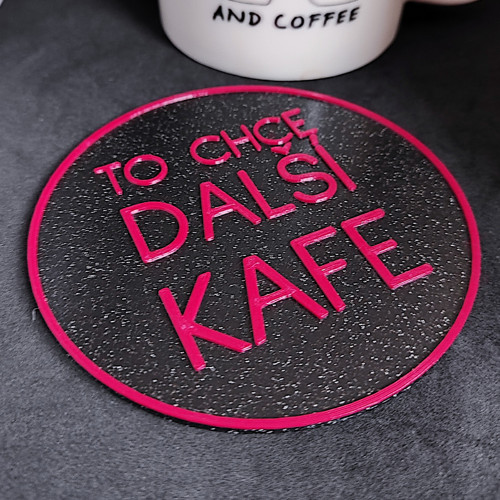 Podtácek "Další kafe" (černá + magenta) — foto 2