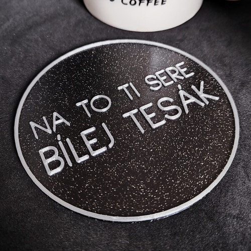 Podtácek "Bílej tesák" (černá + stříbrná) — foto 2