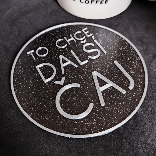 Podtácek "Další čaj" (černá + stříbrná) — foto 2