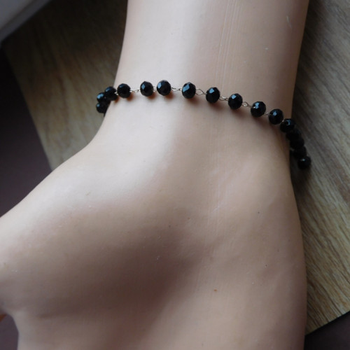 Náramek - černý spinel, nerez — foto 6