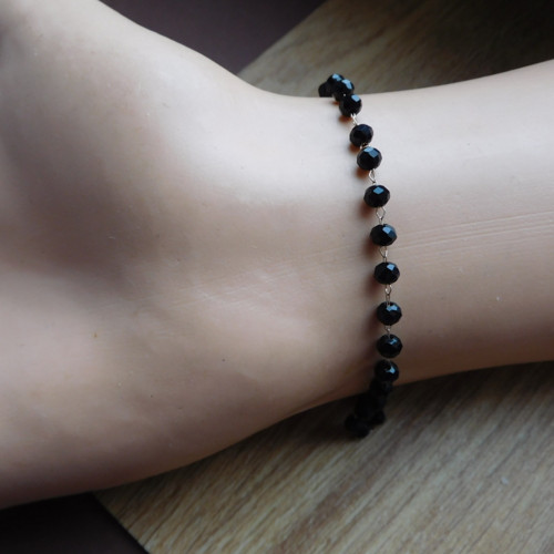 Náramek - černý spinel, nerez — foto 2