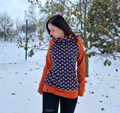 Rezavá mikina Kai s barevným PD...XL — foto 3